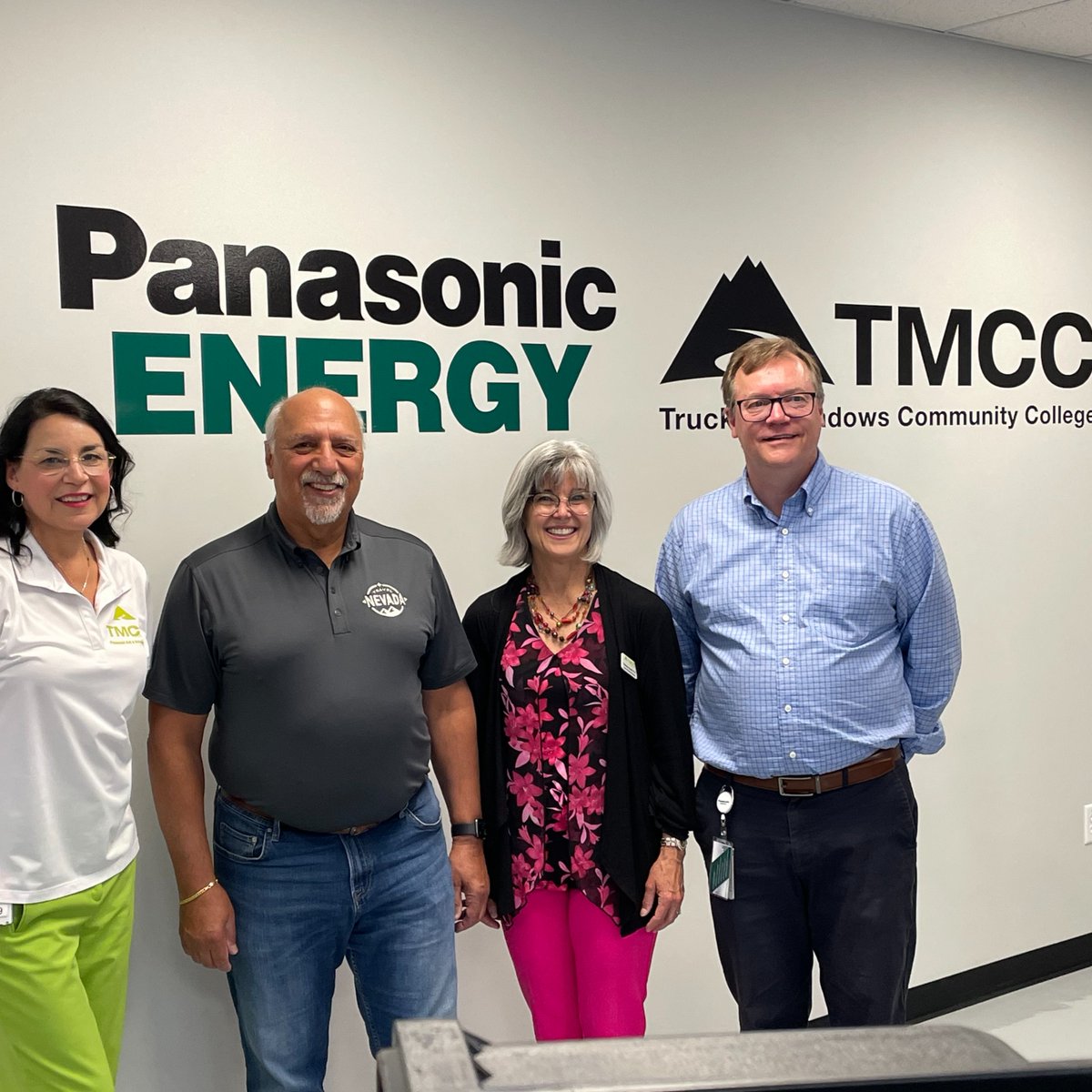 TMCC_President's tweet photo. 🚀 Big News at TMCC! 🚀

@StavrosAnthony recently joined us to tour our advanced manufacturing labs! Thanks to a 2022 GOED WINN grant, we’re training Tesla &amp; Panasonic apprentices! 💼📈

#TMCCPride #LivingWageCareers #TMCCisCommunity #TMCCPaysOff #PanasonicPartnership https://t.co/dXI2gFo7K2