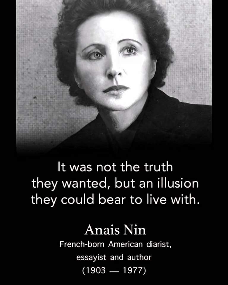 NeehalClements's tweet image. @ EnglishLiterature 
“When others asked the truth of me, I was convinced it was not the truth they wanted, but an illusion they could bear to live with.”
― Anaïs Nin
#KnowledgeIsFREEDOM 📚✍️🪃🫒