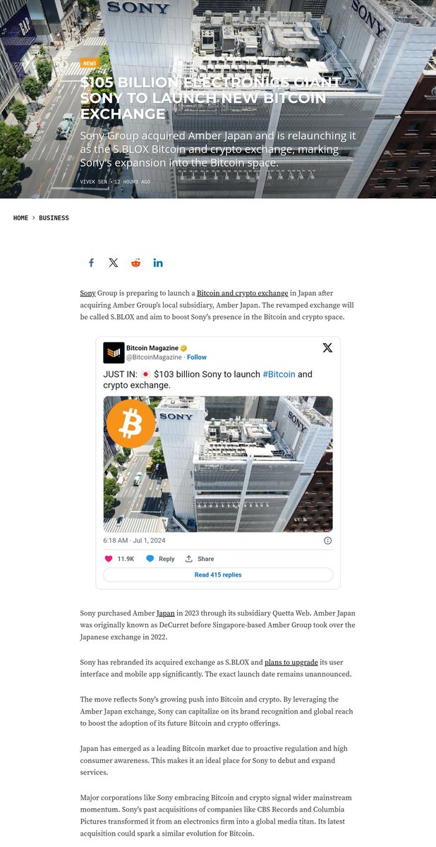 Mt. GOX 2.0? 😅 The world rhymes and rhymes. #Japan #Bitcoin #Sony