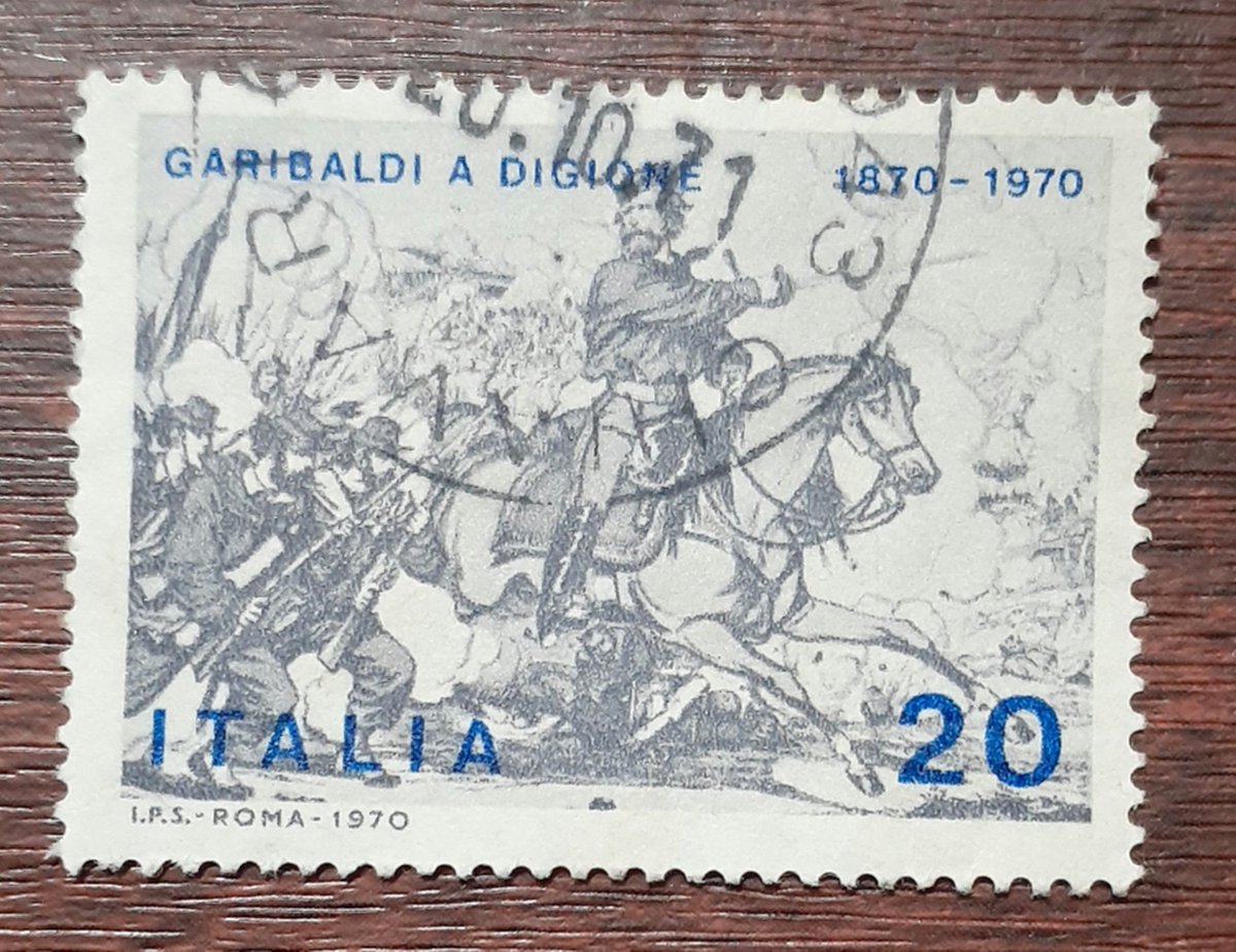 GabrielSchac's tweet photo. Sello postal Italia conmemorativo "100 años de Garibaldi en la batalla de DIJON" año 1970 https://t.co/miYjz6MeRA
