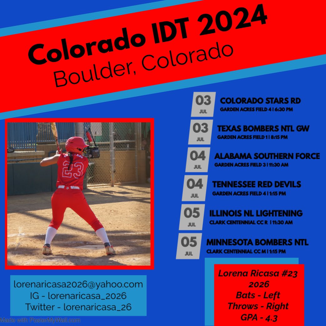 lorenaricasa_26's tweet image. Colorado IDT 2024 Softball Tournament in Boulder, Colorado #softball #CoronaAngels #FTS