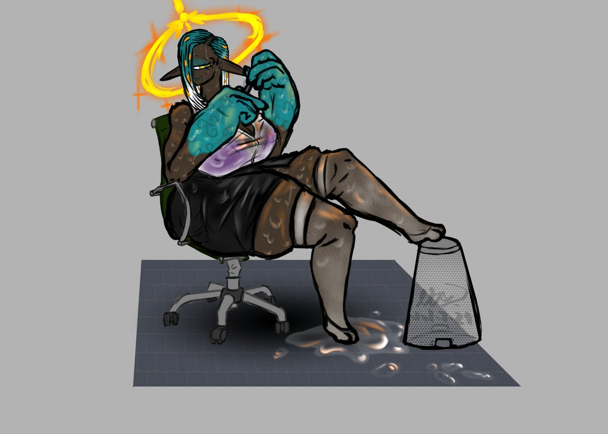 MaxdStudios's tweet photo. Office worker Ama. With soaked version #OC https://t.co/glB1DSKFsz