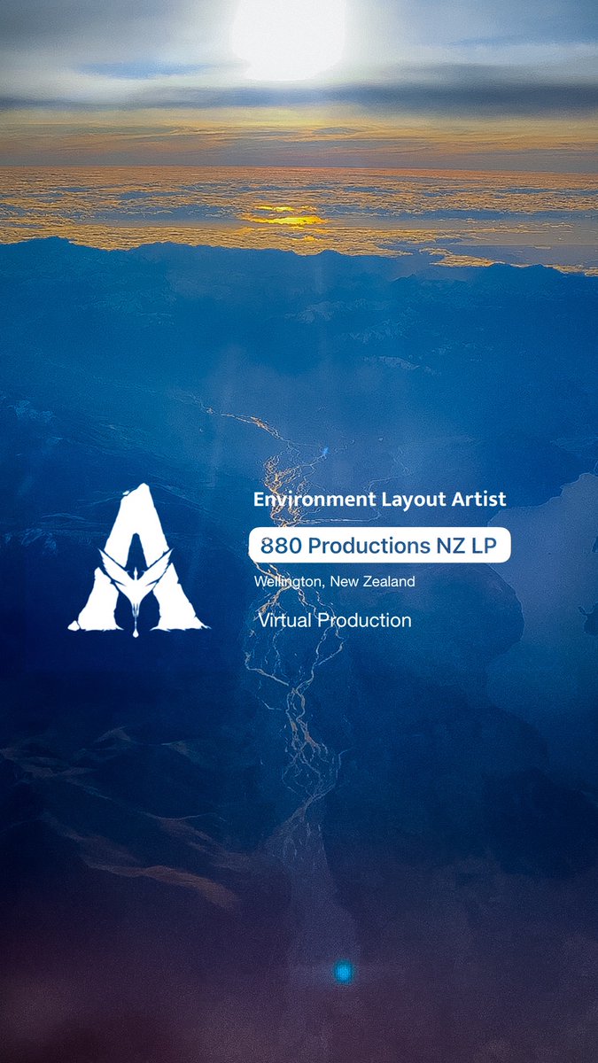 Animattronic's tweet photo. Never expected to be doing this, but here I am. I’ve joined 880 Productions (New Zealand).

 I’m on Avatar’s virtual production crew as an Environment Artist. https://t.co/osuUGJWUXc