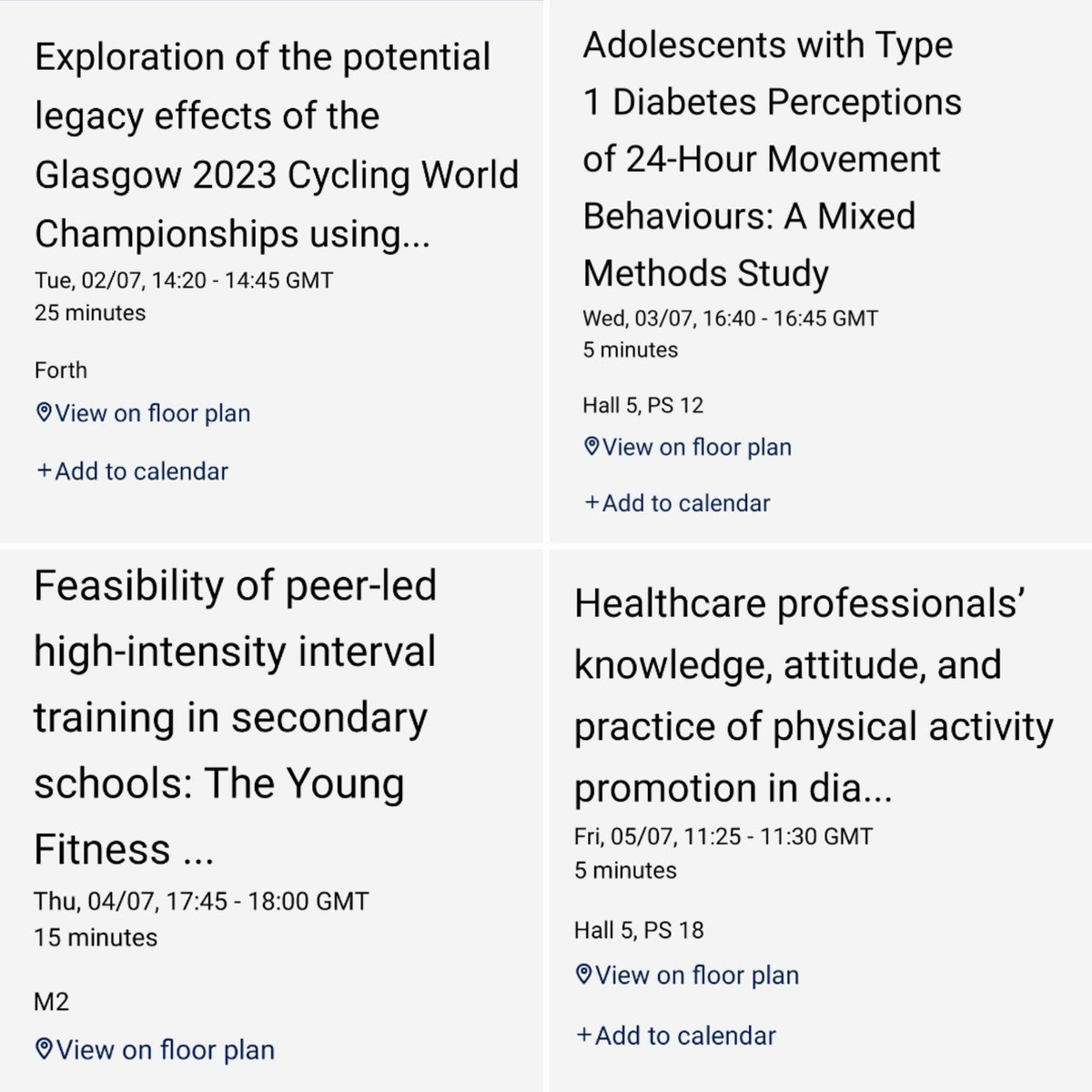🏟Excitement building for #ECSS2024 here in Glasgow Tues to Friday.

🎤We are represented each day through: an invited symposium, two oral posters and an oral paper. 

😃On a variety of topics.

👥Plus staff and students on the ground as delegates and volunteers.

🔜Stay tuned.