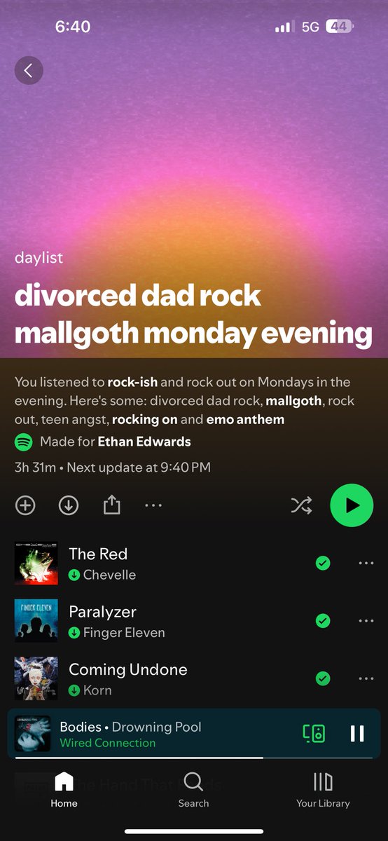 evolved_opossum's tweet photo. Bro Spotify really came at me full swing. It’s only Monday🥺 https://t.co/nDtNW9BMks