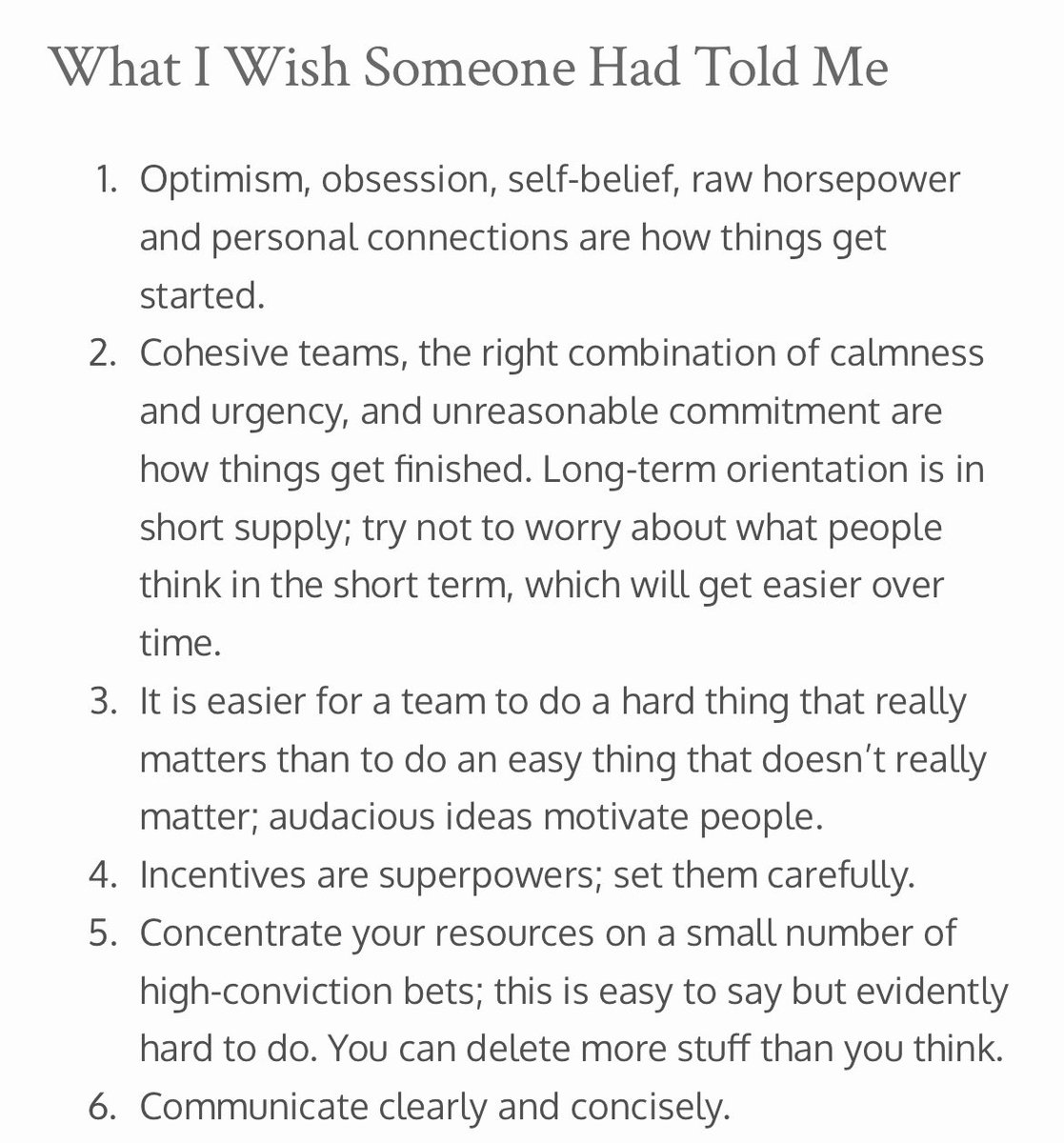 What I Wish Someone Had Told Me:

(From Sam Altman’s blog)