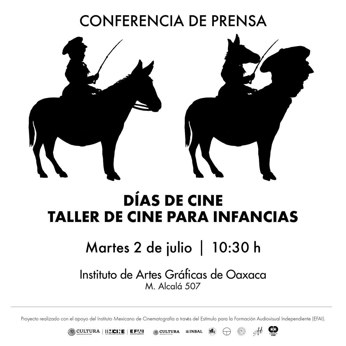 #AtentaInvitación #ConferenciaDePrensa 
Martes 2 de julio, 10:30am, <a href="/IAGO_mx/">IAGO</a> 
Daremos los detalles de Días de cine. Taller de cine para infancias que impartirá nuestra querida colega <a href="/ameleeta/">Amelia Correa</a> en <a href="/CaSanagustin/">CaSa</a> y Centro Cultural Comunitario de Teotitlán del Valle.
¡Les esperamos!