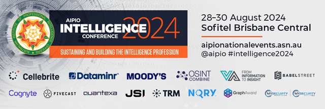 AIPIO's tweet photo. A big welcome to our FY25 sponsors who enable our program of events. Come along to #Intelligence2024 (Brisbane, 28-30 August) to see the best of Australia's intelligence industry. https://t.co/6XwDHBcn9H