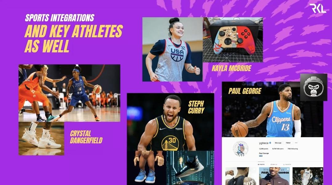 QLD_BlokeRKL's tweet photo. @RumbleKongs has caught the attention of the worlds best hoopers as investors &amp; holders as they push their personal brands inside the #Web3 world.

@StephenCurry30 RKL @UnderArmour #curryflows Shoes wearable in-game or

@Yg_Trece PG13's @stance #Hypersocks IRL collab https://t.co/onmN4qpPFJ
