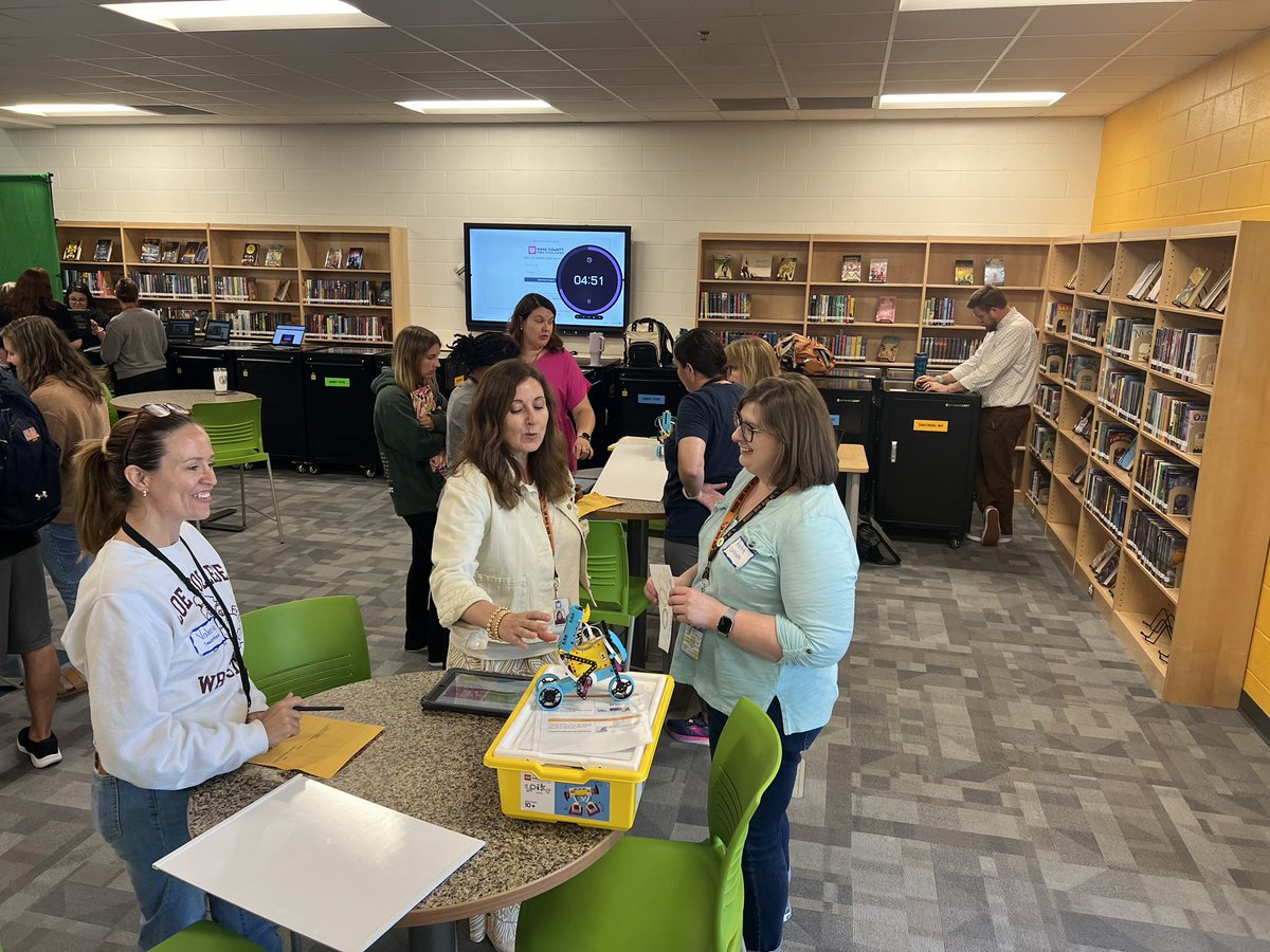 HerbertAkinsMS's tweet photo. It was a successful day in the Nest starting off the 2024-25 school year! Our Nighthawk Staff #SticksTogether and keeps their learning and student learning at the forefront of ALL they do! 🧡💙🩵 https://t.co/AkQrnjm3tA