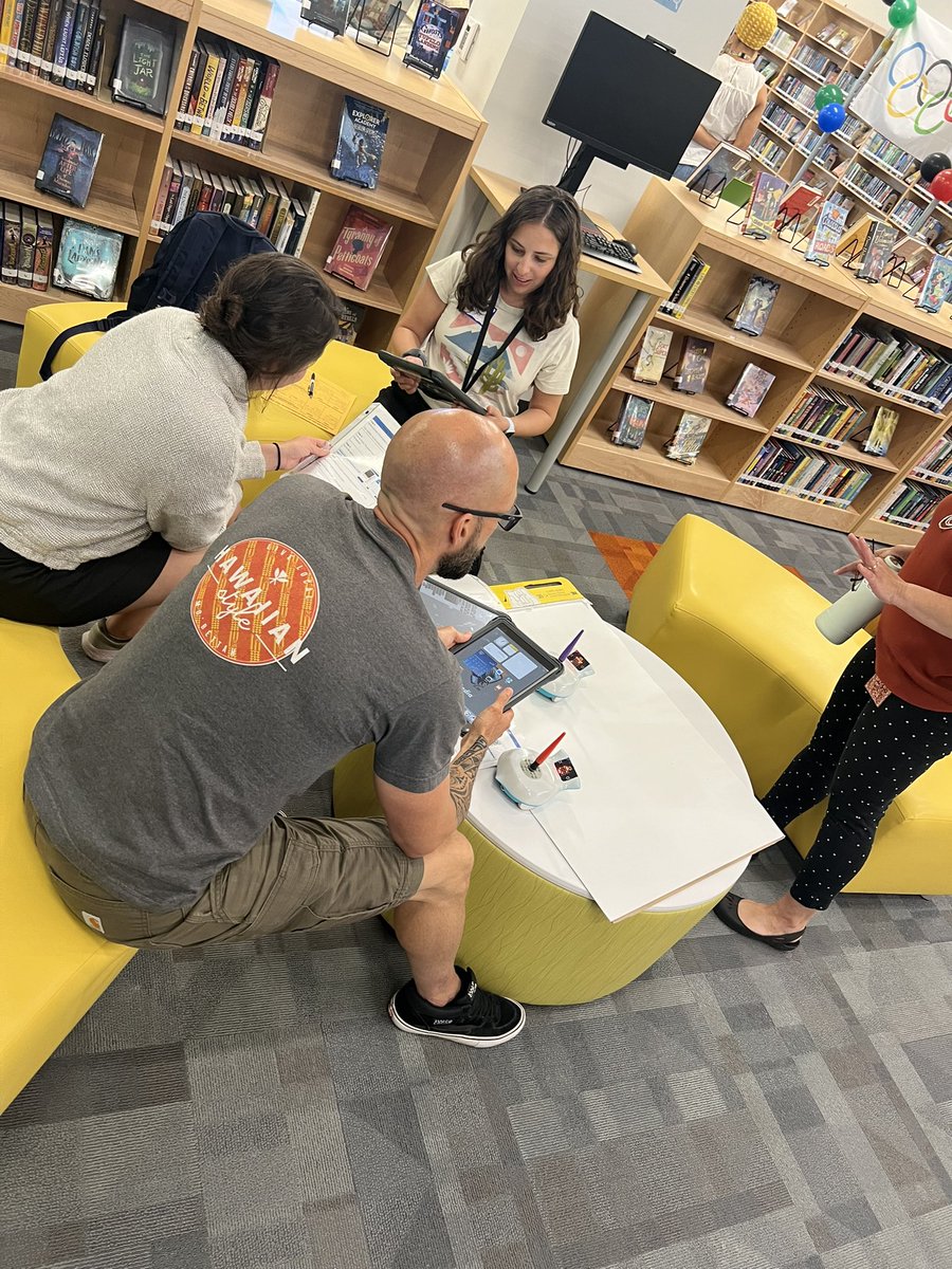 HerbertAkinsMS's tweet photo. It was a successful day in the Nest starting off the 2024-25 school year! Our Nighthawk Staff #SticksTogether and keeps their learning and student learning at the forefront of ALL they do! 🧡💙🩵 https://t.co/AkQrnjm3tA
