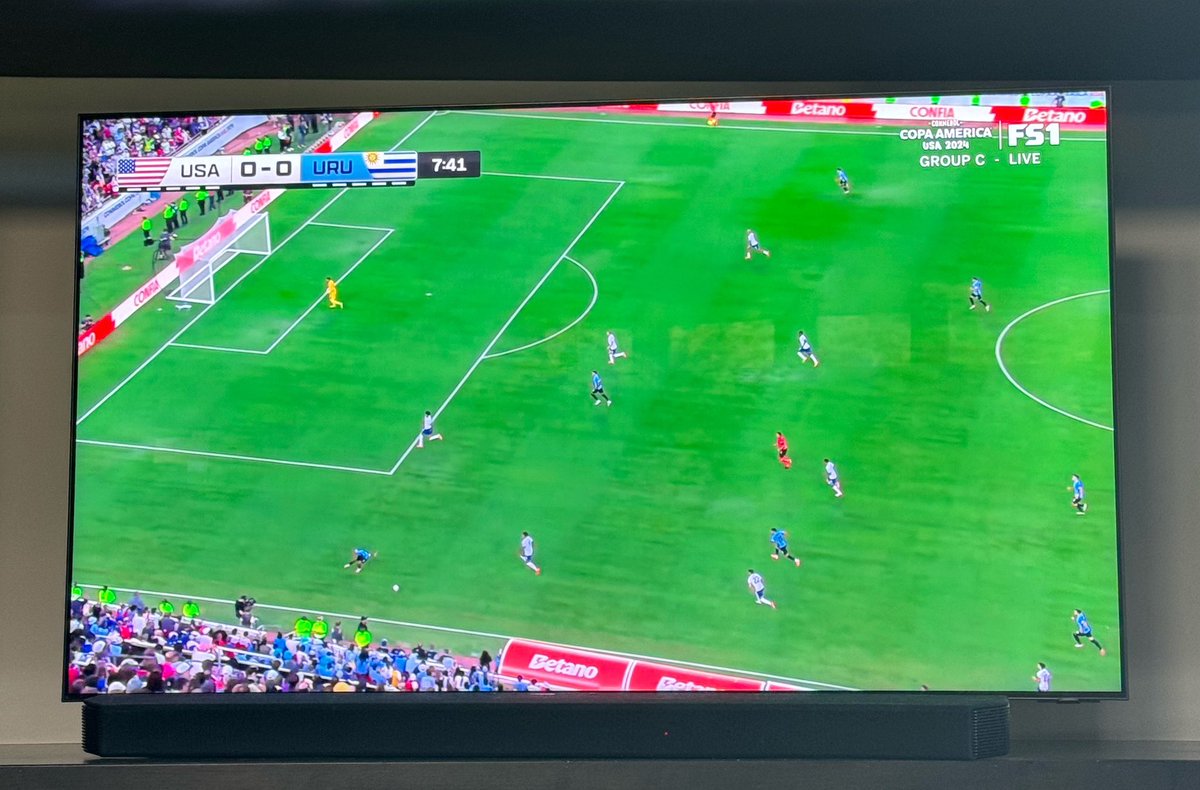 bacos's tweet photo. Why is FS1 showing most of the USMNT Copa match from the camera mounted on the International Space Station? #CopaAmerica https://t.co/THdnefFPqR