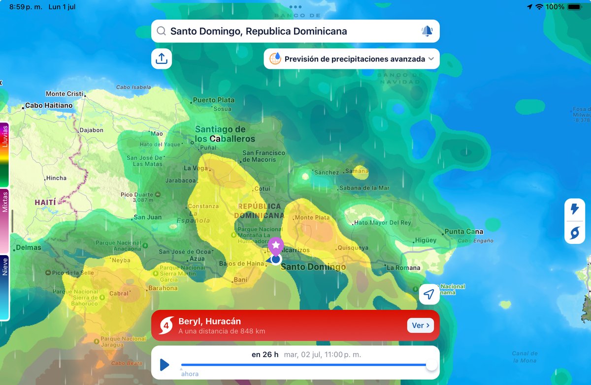 Osirisdleon's tweet photo. Desde las 10:00am de este martes tendremos lluvias importantes sobre Santo Domingo y otras áreas del país, pero en la noche tendremos muchas lluvias sobre Neiba, Duvergé, Barahona, Paraíso, Enriquillo, Juancho, Oviedo, Cabo Rojo, Pedernales, Azua, Baní, Santo Domingo, MPlata….. https://t.co/K3IzZgZw0N