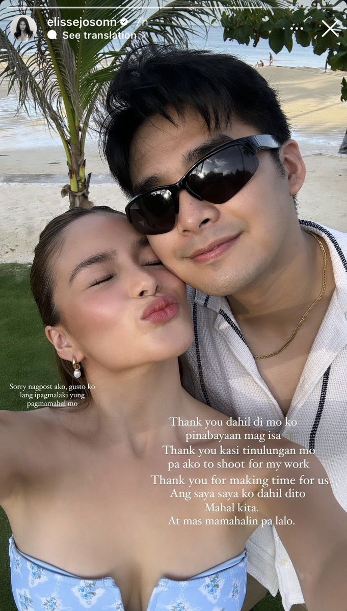 ‘MAHAL KITA AT MAS MAMAHALIN PA LALO’ 🥹

#ElisseJoson shares a sweet and heartwarming message for partner #McCoyDeLeon to celebrate another year of togetherness. 

“Mahal kita. At mas mamahalin pa lalo,” she wrote in an Instagram story. 

📸elissejosonn/Instagram #McLisse