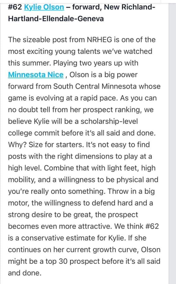 mnnice2026's tweet photo. Another great article on @KylieOlson27 Keep up the great work, we are all so very proud of you! https://t.co/0q2SipzJQs
