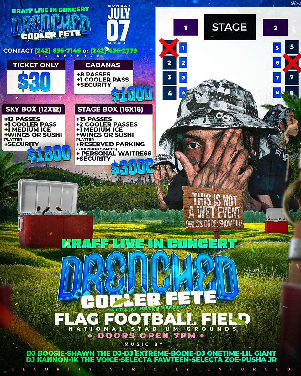 C6KAY1's tweet photo. NASSAU BAHAMAS GET READY ‼️

ANCHOR BOYZ ENTERTAINMENT 
PRESENTS TO YOU⚓️:

THE ULTIMATE COOLER FETE EXPERIENCE LIKE NONE OTHER 🧊🍾

💦DRENCHED💦

JULY 7th, 2024 🗓️

HITTING THE STAGE LIVE IN CONCERT AT THE NATIONAL FLAG FOOTBALL FIELD, KRAFF GAD 🎤❗️‼️❗️ https://t.co/EF7gVPvPgo