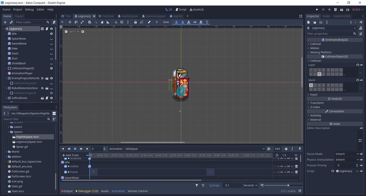SoulwolfxP's tweet image. 45th day of #100DaysOfGameDev, started on the creation of Legionary AI! I still need to setup the shield bashing mechanic, and to figure out when he initiates it. Other than that, he&apos;s a mighty warrior!
#GodotEngine #gamedev #indiedev #gamedevelopment #IndieGameDev #indiegame
