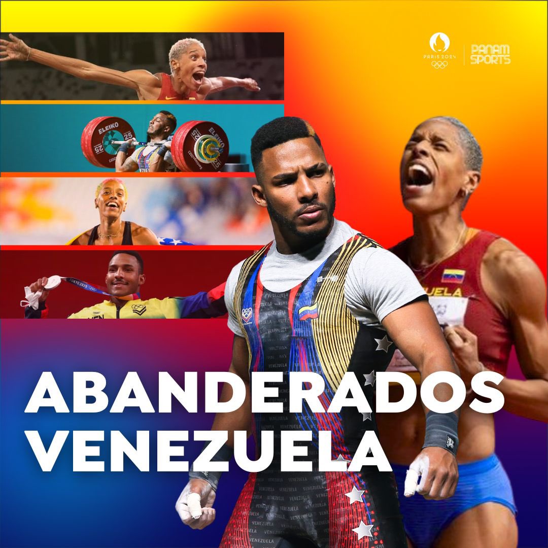 ¡ABANDERADOS HISTÓRICOS! 🇻🇪🫡

Nos llena de orgullo anunciar que Yulimar Rojas y Julio Mayora, increíbles deportistas serán los abanderados de Venezuela en los próximos Juegos Olímpicos. 🏅🇻🇪

#PanamSports #Venezuela #PrepárateParaVolar #AméricaUnSoloEquipo #JuegosOlímpicos