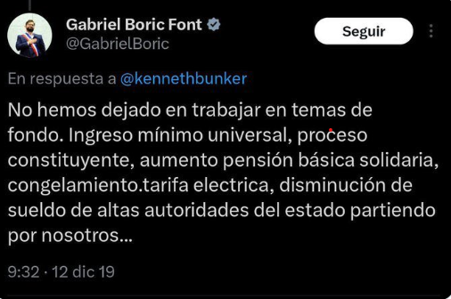 Iherreraa's tweet photo. @LisandroSpa Y quienes promovían el congelamiento de las tarifas eléctricas e incluso pagar CERO por la electricidad? Boric, Vallejo, Cariola, Jadue, Provoste y toda la oposición de Piñera. Solo unos mentirosos y populistas. https://t.co/z2w8hk1CVP
