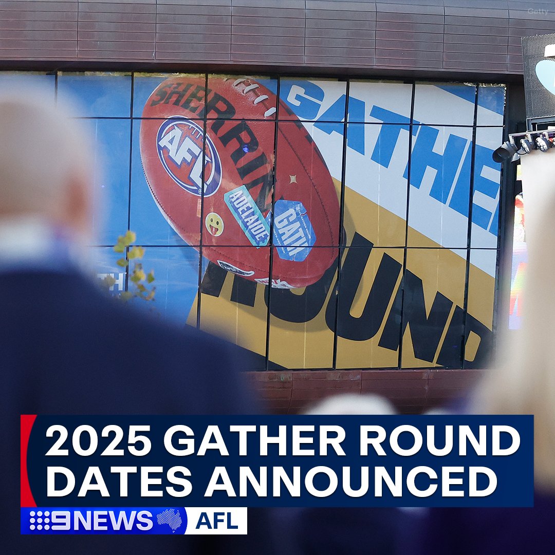 The AFL have confirmed it is returning to Adelaide for 'Gather Round' in 2025. 🏉

The Barossa Valley will host what is dubbed the Festival of Footy from Thursday April 10 through to Sunday April 13 which coincides with school holidays and is the weekend before Easter. #9News