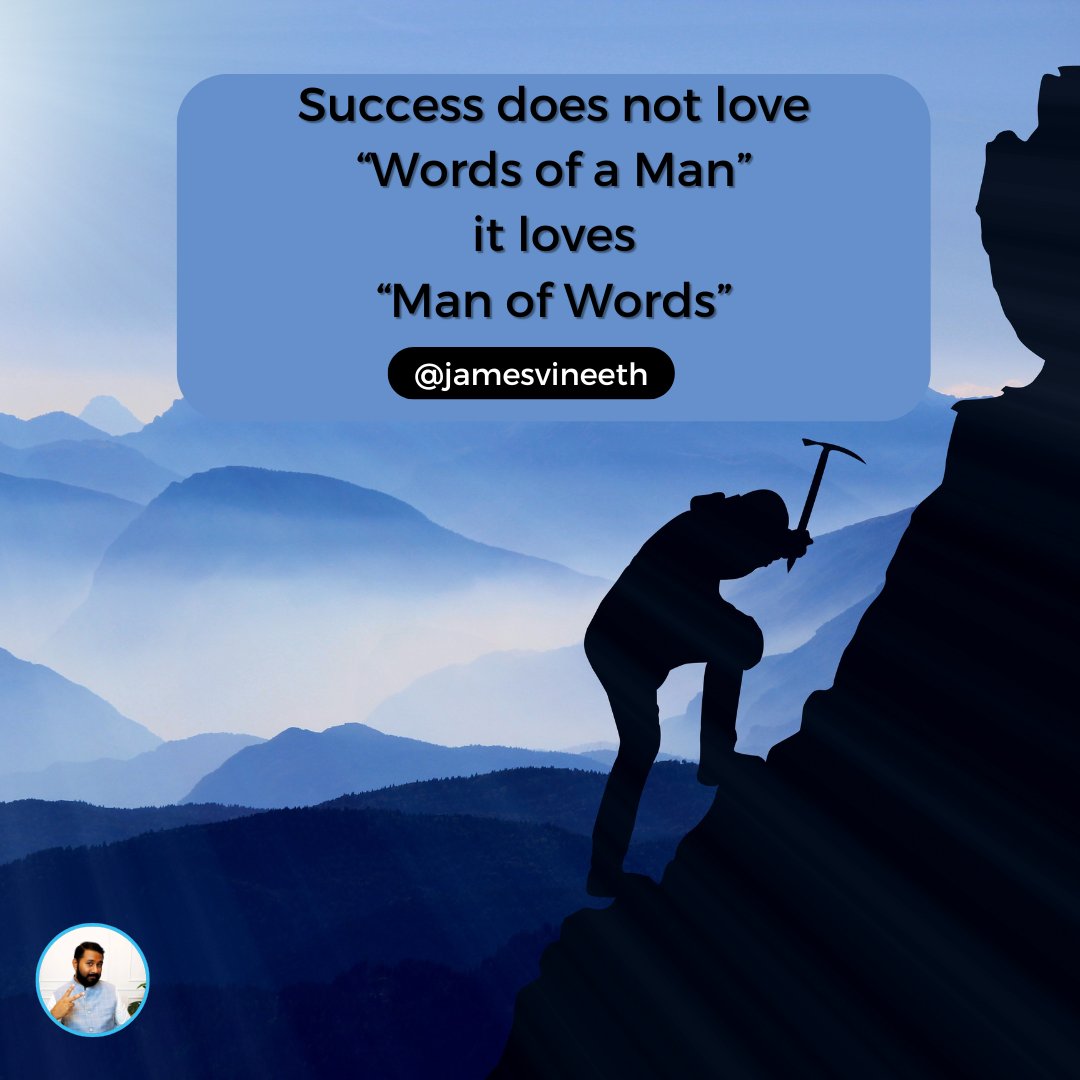 jamesvineeth's tweet photo. Words of a Person (Affirmation)
vs
Person of Words  (Action)

Which is more important in your opinion ?

#affirmation #action #hbg #gfi #jv #entrepreneurship https://t.co/Lu1JfxV4US