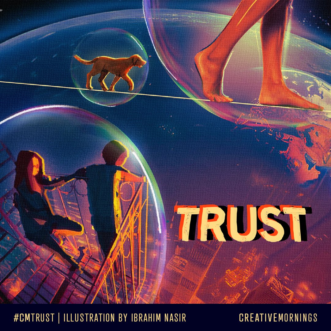 July’s global theme is TRUST. It was chosen by our Islamabad chapter in Pakistan and illustrated by Ibrahim Nasir. creativemornings.com/blog/july-them… Expand your circle of trust with this month’s hashtag: #CMtrust
