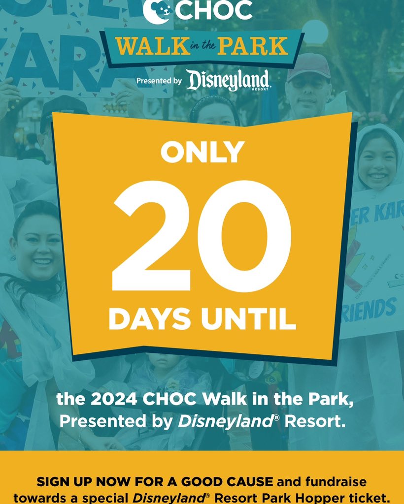 rockinmama's tweet photo. We’re counting down to my favorite fundraising event of the year!

Just 20 days until the 2024 #CHOCWalk in the park at @disneyland 

@CHOCWalk https://t.co/ypTGBtQpGD