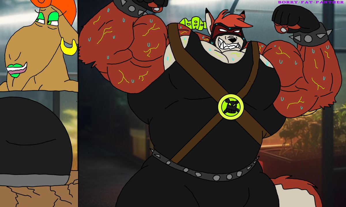 FrankImmabe's tweet photo. “ME AM FOX BANE!!!!~” With ivy Maple.~🧪💉💪❤️🦊

Part of an art trade with @BorryFat ) https://t.co/oWWv9W4ekt