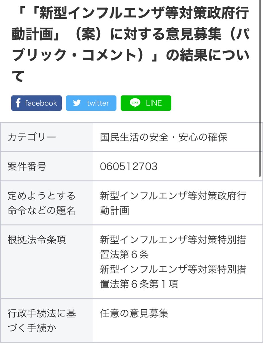 yanai_factcheck's tweet photo. 【速報】きょう岸田内閣が新型インフルエンザ等対策政府行動計画改定案を閣議決定し、あわせてパブリックコメント結果公示も公表。約19万のパブコメはわずか49頁に集約されていました↓
https://t.co/OP6kbl9ihh https://t.co/FUn0fhqa9u