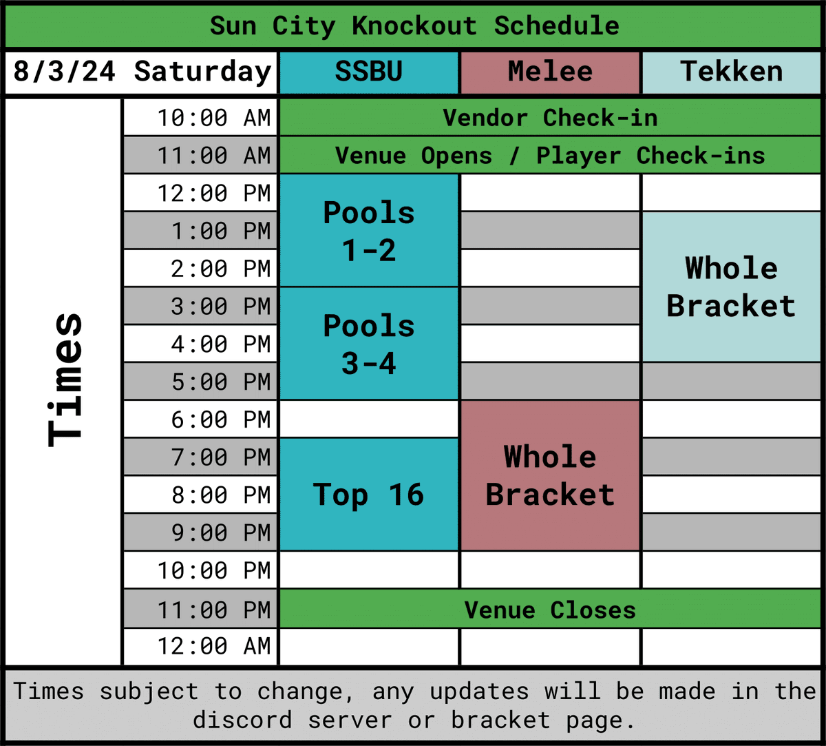 $1,000 Prize pool!!!
Normal registration ends soon, July 13th.
Sign up now!!!!

also here is the event schedule.