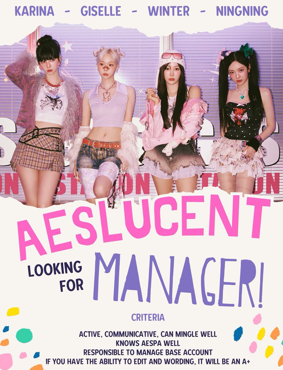 Salutations, X-lings! We, 𝗮𝗲𝘀𝗹𝘂𝗰𝗲𝗻𝘁, are on the hunt for managers capable of handling these four lassies! Please kindly repost to help us find our missing pieces of the puzzle. We're also seeking other SQ/OAs to join our circle of friends! Check the Alt for more details!