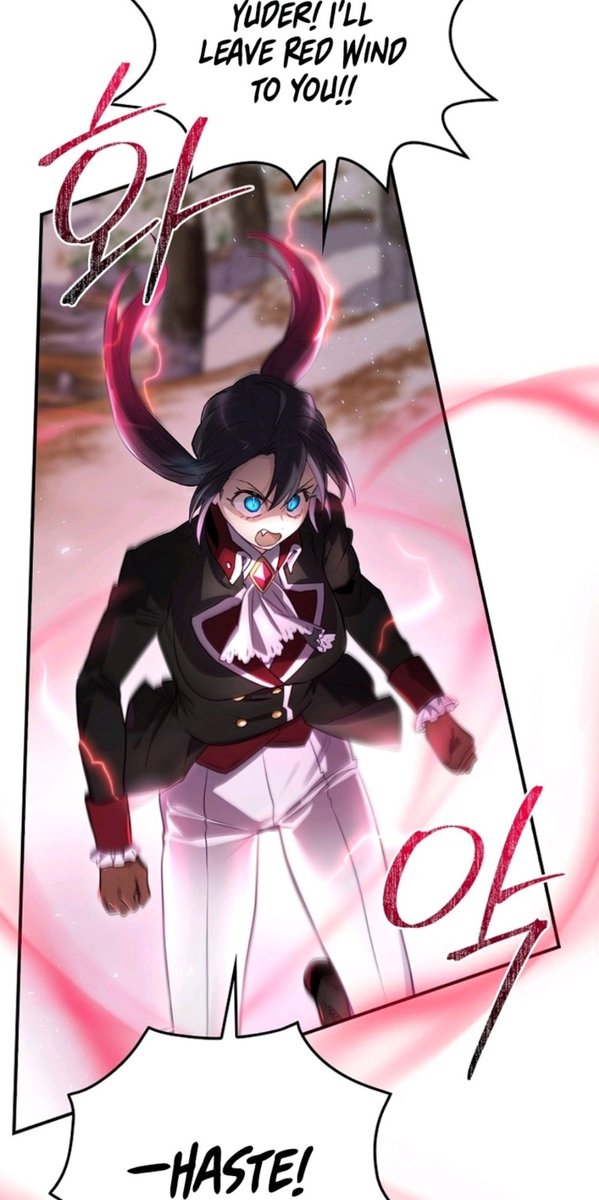 TheDreadfulLord's tweet image. It's been a long week but Judelia are finally here! Soluzia and her minion wolves caught up to them. Beautiful movement lines and the witch transformation + serpent eyes are eye candy to the novel readers! 
#EndingMaker