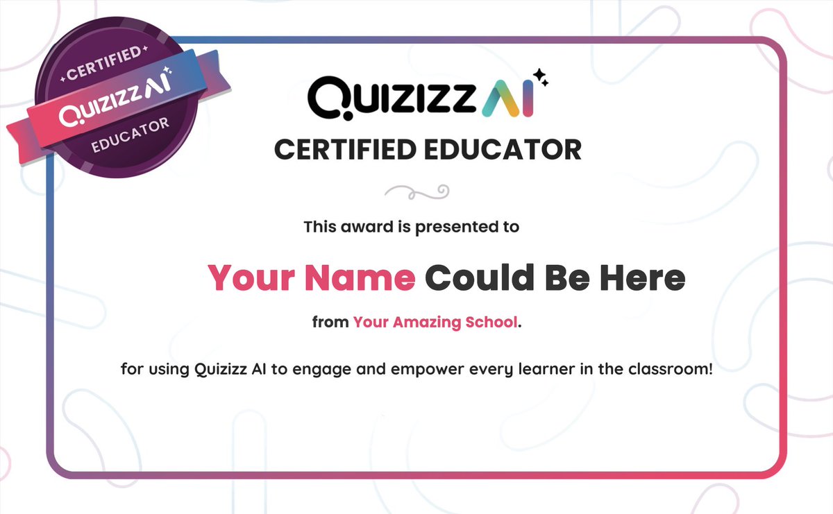 Have you recently gotten access to <a href="/quizizz/">Quizizz (now Wayground)</a>  AI as part of #FreeForSchools in #Australia 🇦🇺 or #NewZealand 🇳🇿? 

Grab your free #Certification today and learn how to create, adapt, and differentiate your content in seconds! 💪🤓 

quizizz.com/home/quizizz-a…

#quizmaster #aichallenge