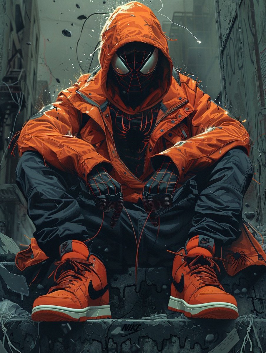 Masked, mysterious, and making a statement. 🕷️🔶