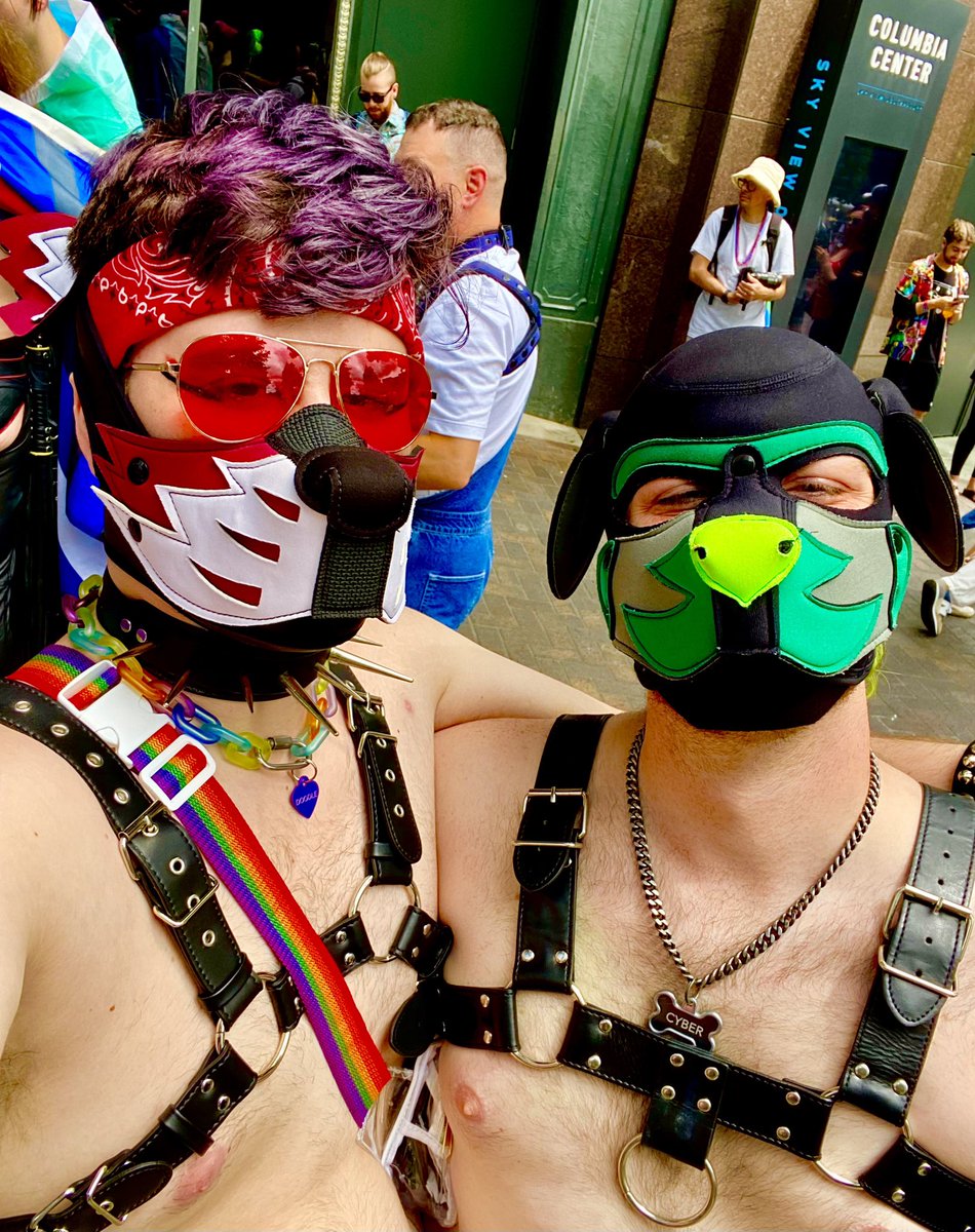 doodlethepup's tweet photo. Had a great Pride with these pups❤️❤️

@FernThePup 
@PaddedCyber 
@AxleTheHusky https://t.co/AQhK38zDlD