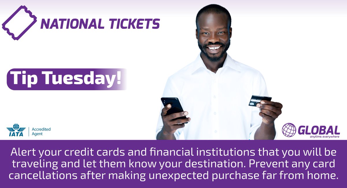 natticks's tweet photo. Your Travel Tip Tuesday! ๐ โ๏ธ
Book your ticket: WhatsApp
https://t.co/fkN2AXWwSg
#traveltipTuesday #easybooking
#bookwithus #flights #tellafriendtotellafriend #nationaltickets #Eagleliner #nitol #citylink #global https://t.co/1TEXMFXTxa