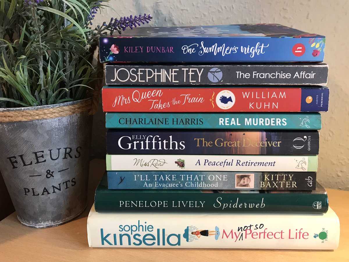 NicolaLisle1's tweet photo. My #JuneWrapUp 📚 Loved all the books I read in June, but top picks are I’ll Take That One, A Peaceful Retirement, Mrs Queen Takes the Train &amp; The Franchise Affair 😊 #reading #books #JuneReads #BookTwitter https://t.co/TlCXXs5EfW