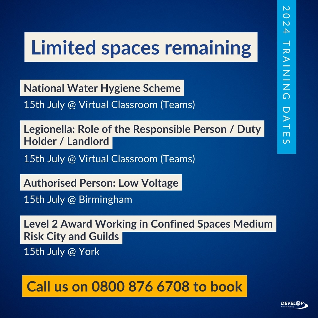 DevelopTraining's tweet image. ⚡ Give our Customer Service team a call to make your booking on these final remaining spaces and we may even be able to offer you a super summer discount! hubs.li/Q02B4L9C0

#streetworks #highvoltage #utilities #water #electrical #legionella #derby #swindon #confinedspaces