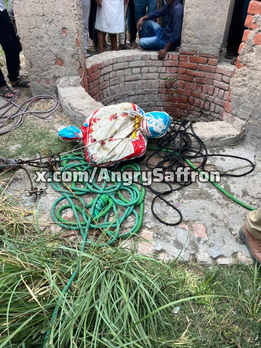 AngrySaffron's tweet photo. Aalim Ali's (9) limbs &amp; mouth were tied with a rope &amp; plastic tape &amp; the child's body was bound in well, few meters away from Madarsa, in UP's Fatehpur.

The child used to complain to his mother that Maulana used to abuse him.

Maulana Hafiz &amp; Bill Nawaz booked for the murder. https://t.co/QlIjocVVx2