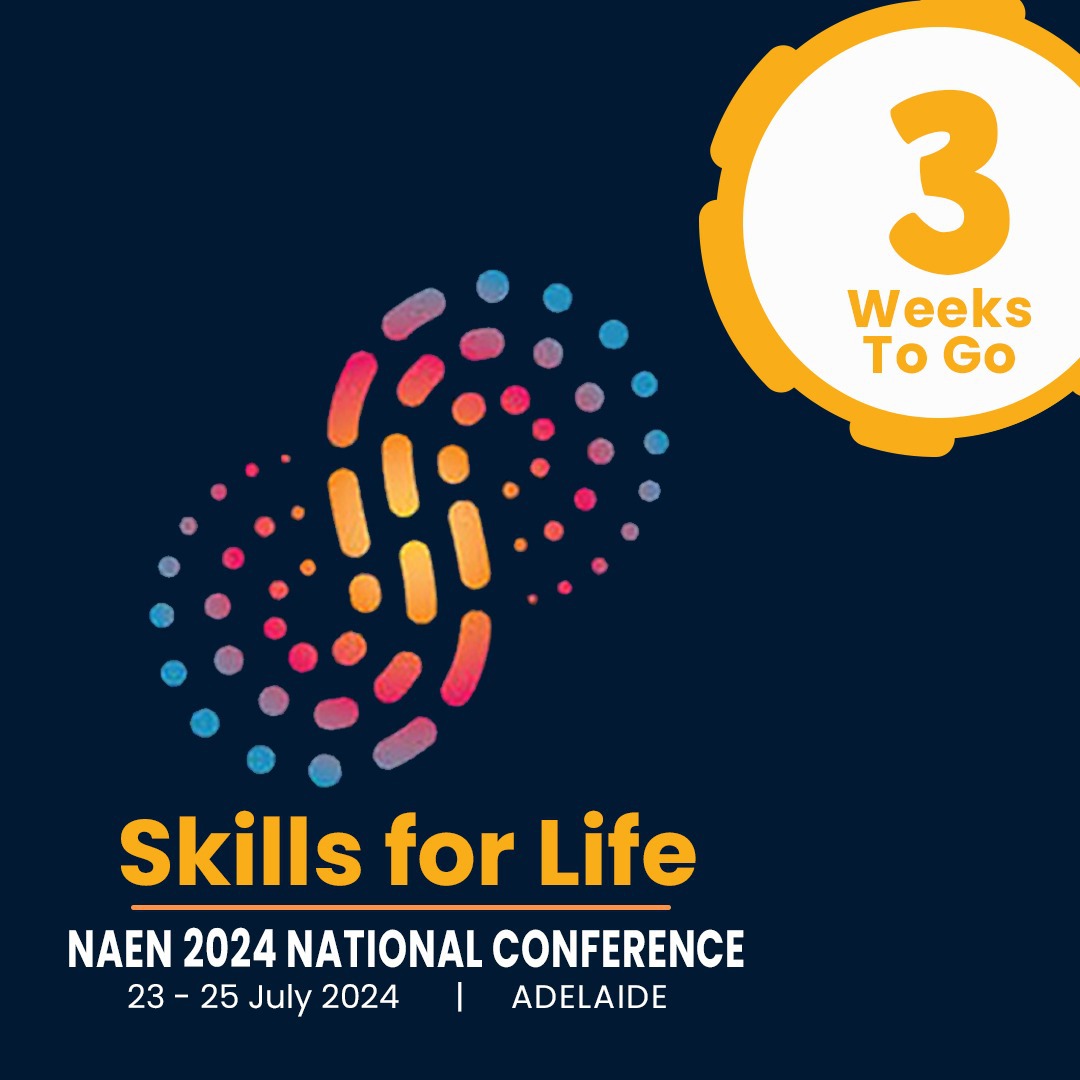 📢 Just 3 weeks until the NAEN2024 "Skills for Life" Conference! ⏳ Don't miss out—register now to secure your spot and join us for an incredible lineup of speakers and sessions. 📅

- lnkd.in/g-UQJkNM

#NAEN2024 #SkillsForLife #RegisterNow #ConferenceCountdown #Adelaide