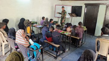 VisionLadakh's tweet photo. 'संकल्प से सिद्धि : Education for All!' #ForeverinOperationsDivision reopened the Bakarwal Seasonal School at Dras in Ladakh. The initiative helps children of Bakarwal Community in their education during the grazing periods. https://t.co/D2AZmPlSq0