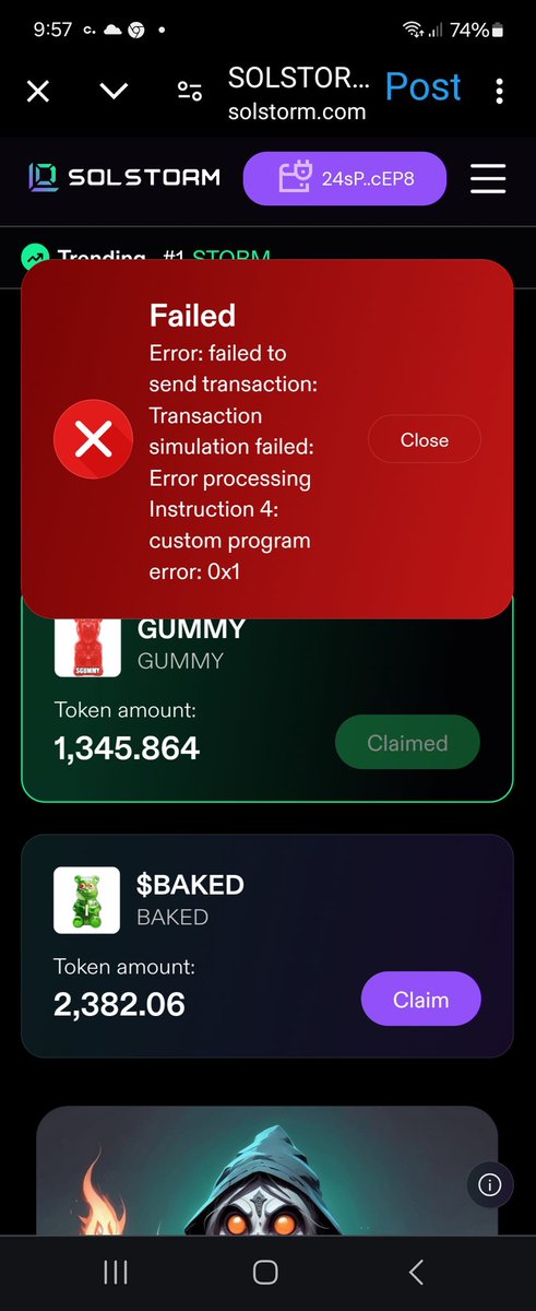 antoniogu's tweet photo. @bakedtoken @solstorm_com I can not retrato my tokens https://t.co/J6PKw5BVut