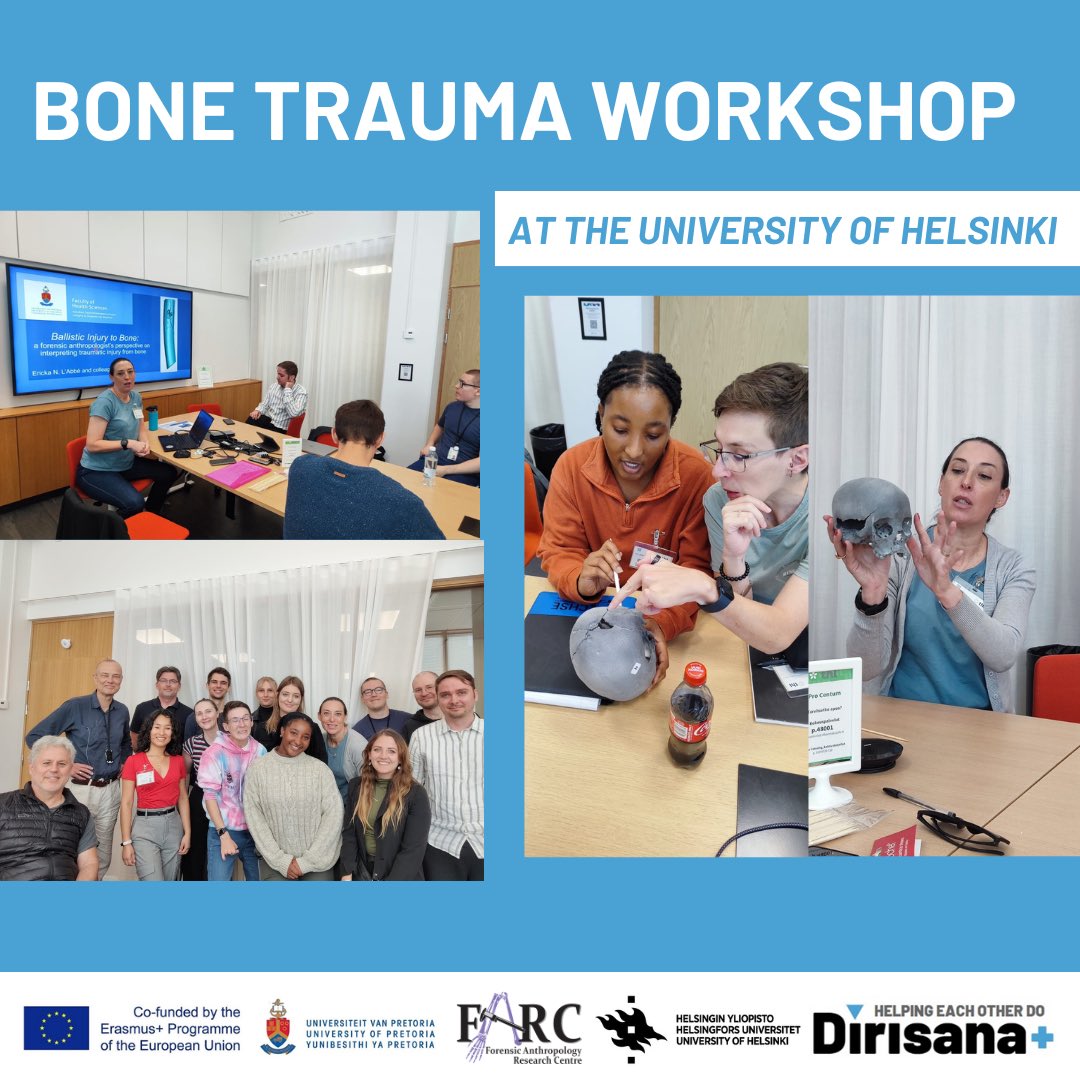 DirisanaPlus's tweet photo. Various workshops were given to the University of Helsinki and Oulu focusing on Bone Trauma and 3D Imaging applications given by Prof L’Abbè and Dr Ridel from @UPAnthro. 

#Technology
#Collaboration
#Dirisanaworkingtogether
#Healtheducation https://t.co/CVWdCL6MJs