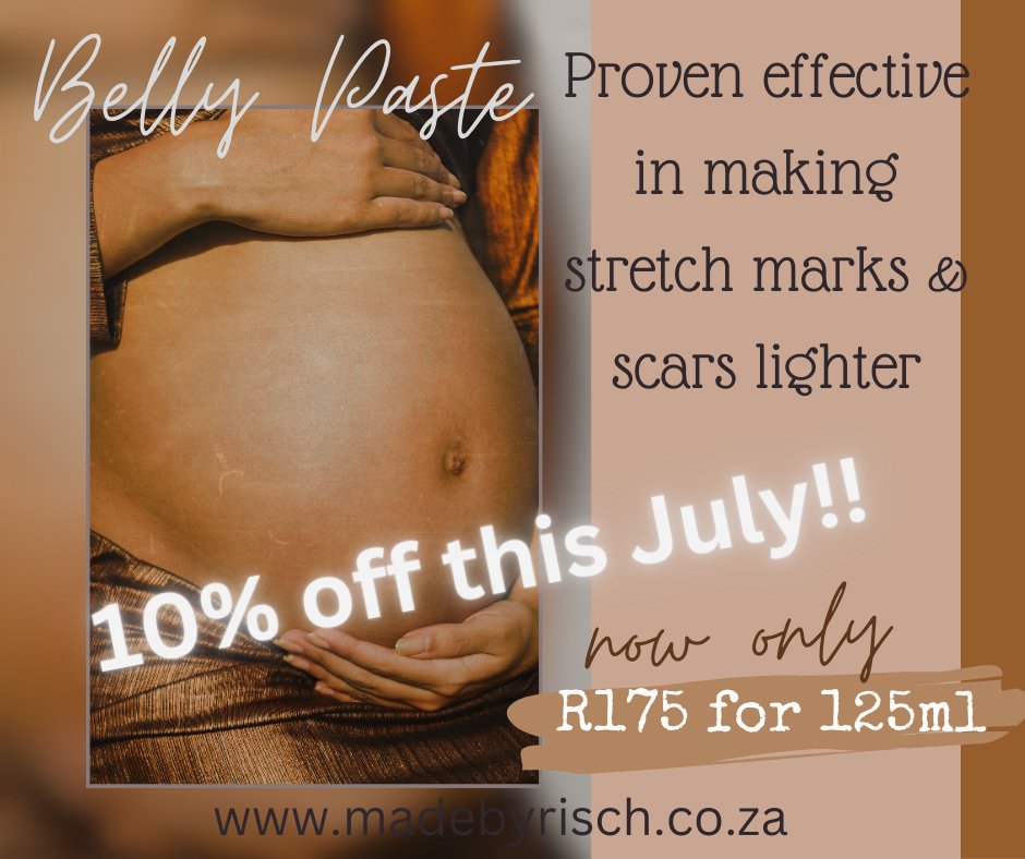 madebyrisch's tweet photo. Experience amazing results with our Belly Paste! Stretch marks become lighter and less visible, leaving your skin smoother and more radiant.

Special for July: 10% OFF!!
Get yours here: https://t.co/DId0qALpS3

#madebyrisch #bellypaste #scars #stretchmarks #healthyskin https://t.co/ped9xvjqOd