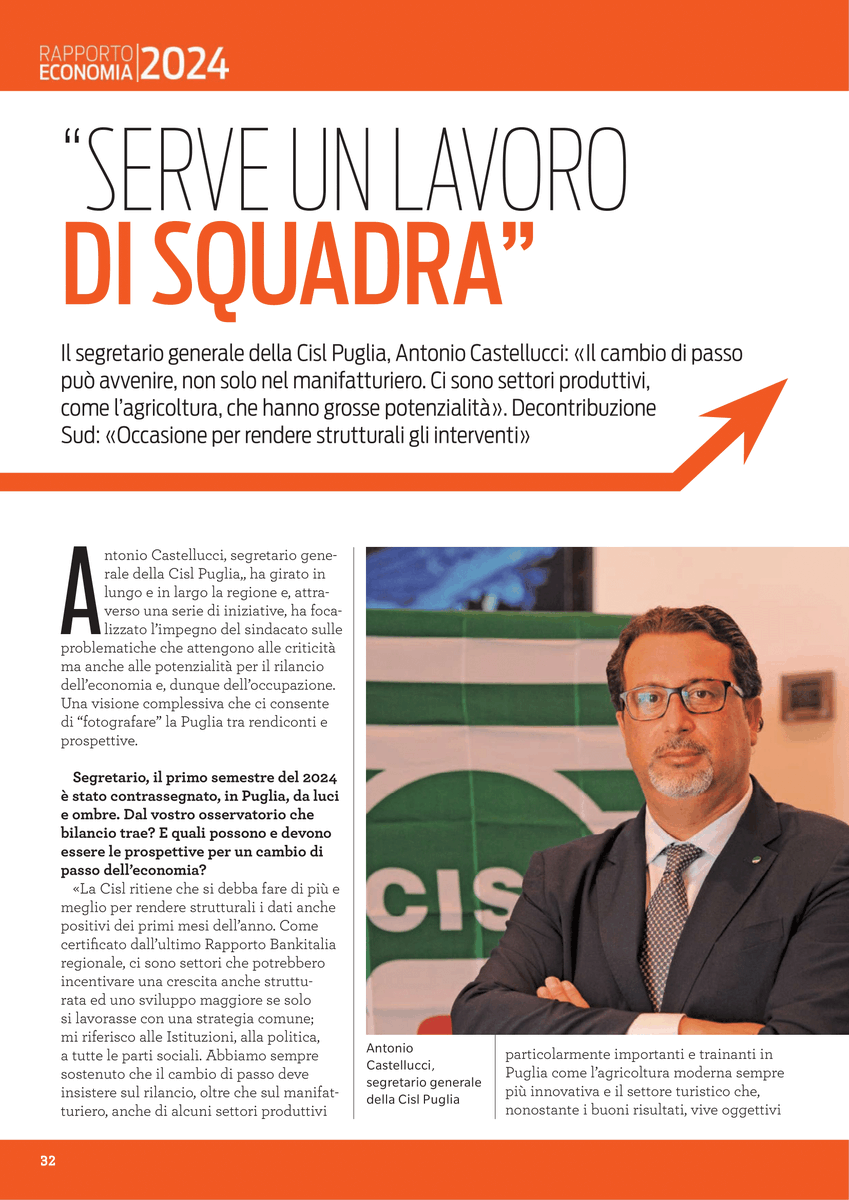CislPuglia's tweet photo. 📰Su L'Adriatico e Lo Jonio Speciale Economia 24 Intervista al Segretario generale #CislPuglia @CastellucciAnto 
Leggi l’articolo completo ⤵️ https://t.co/mxUtXJ8nPV