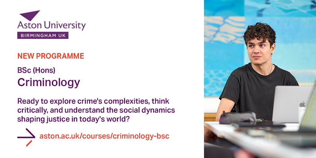 Social Sciences and Humanities at Aston University (@astonssh) on Twitter photo Excited to announce the launch of our new #Criminology programme at <a href="/AstonUniversity/">Aston University</a>, starting this September!
Find out more: ⬇️
bit.ly/3XNRnx5 Excited to announce the launch of our new #Criminology programme at <a href="/AstonUniversity/">Aston University</a>, starting this September!
Find out more: ⬇️
bit.ly/3XNRnx5