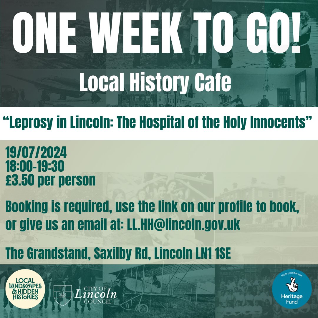 One week left to reserve your space for our Local History Café next week: Leprosy in Lincoln on 19 July.

Follow the link below to book online, or email us at: LL.HH@lincoln.gov.uk

contact.lincoln.gov.uk/service/Commun…