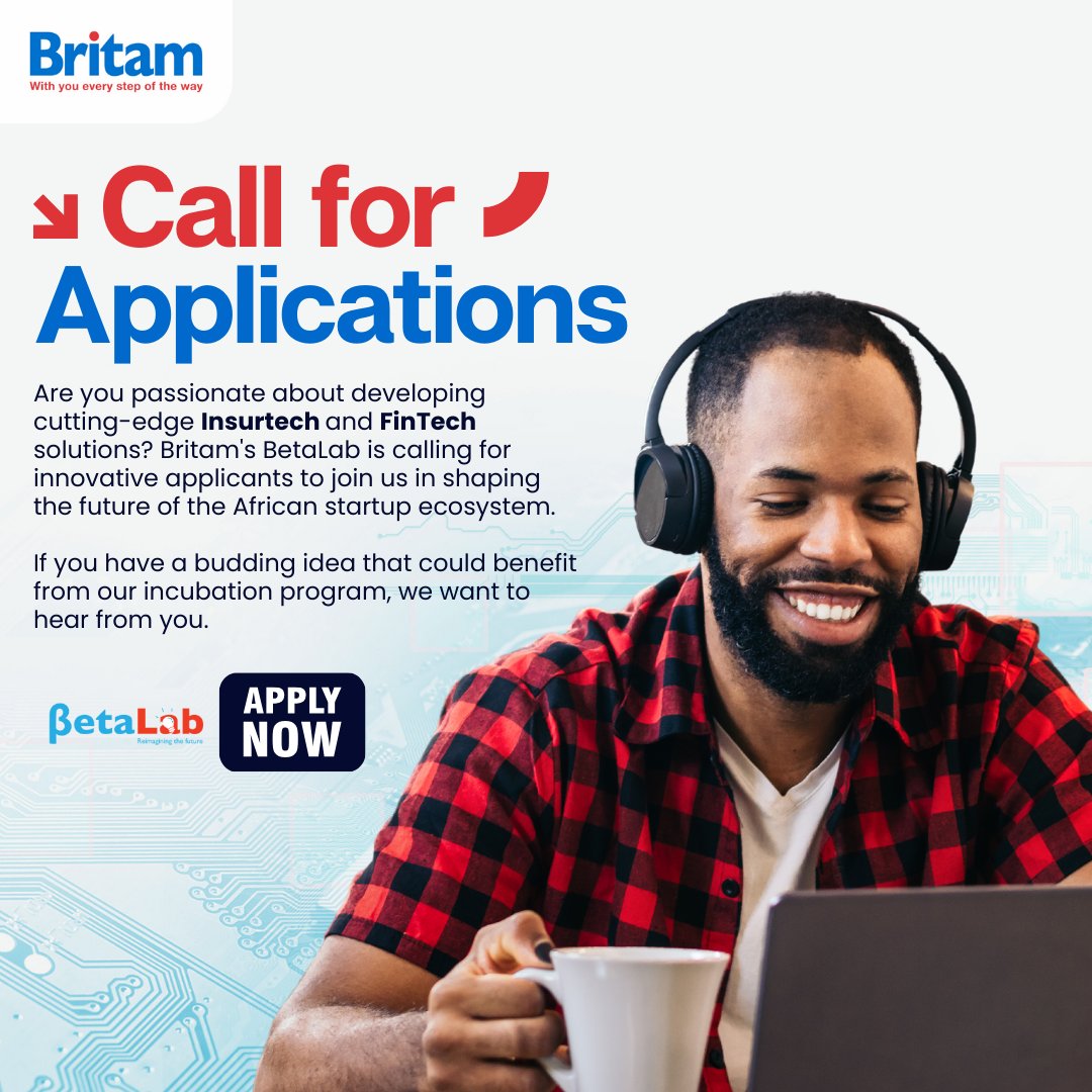 Calling All Innovators! Are you passionate about developing cutting-edge Insurtech and FinTech solutions? Britam's BetaLab is on the lookout for innovative minds to join us in shaping the future of the African startup ecosystem. 

Betalab is Britam’s innovation lab, a corporate