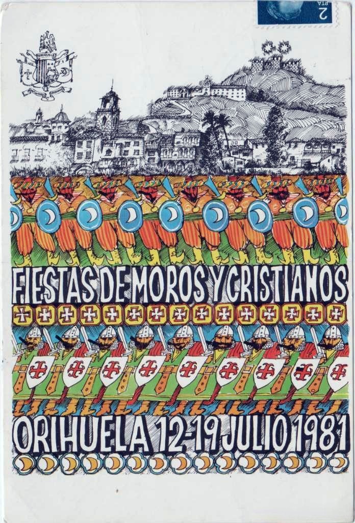 pasadodorihuela's tweet photo. Hoy tiene lugar el desfile infantil a las 20:00, desde el Parque de la Ocarasa. Y a las 23:45 horas la concentración frente al Ayuntamiento para la Exposición Pública de la Gloriosa Enseña del Oriol en el Ayuntamiento de #Orihuela. Aquí un cartel de las fiestas de 1981. https://t.co/7IMKSVs2cj