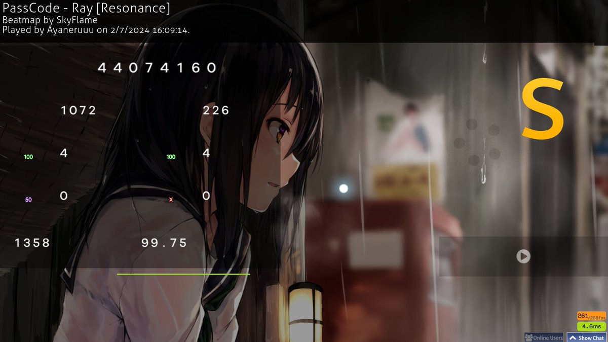 First 500pp 
I almost copy Anxel's score (I fkin slidebreak on nothing)